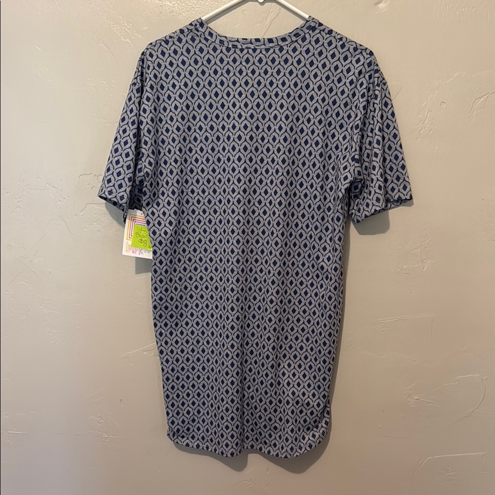 LuLaRoe Blue Geometric Pattern Hi-Low Tunic or Mini Dress Small - Picture 5 of 6